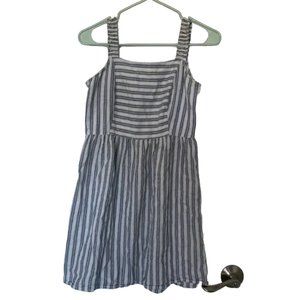 Maurice's Women's S Cotton Linen blend striped dress blue and white side zipper